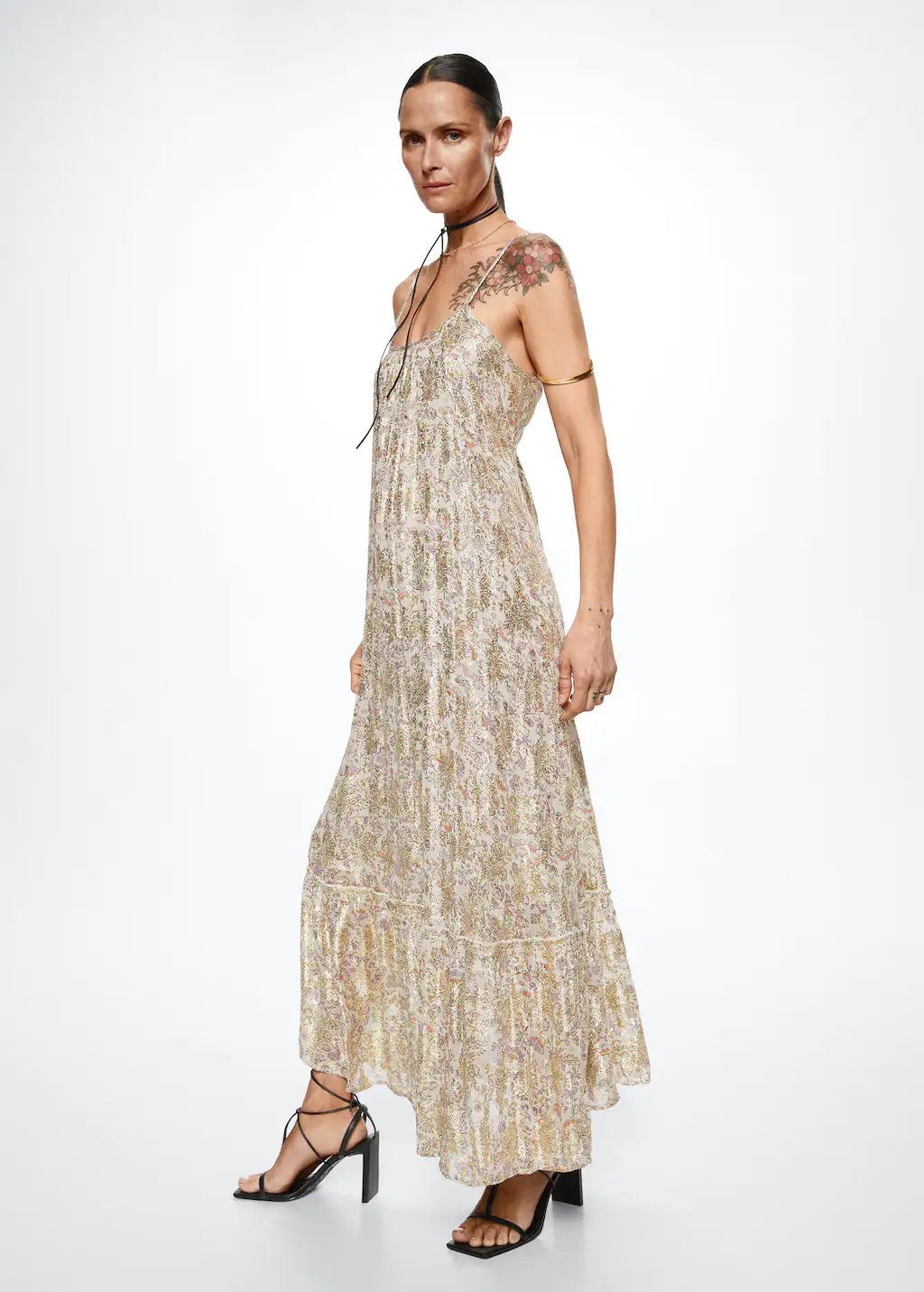 Lurex floral dress