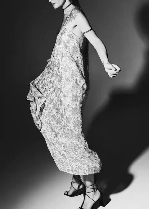Lurex floral dress