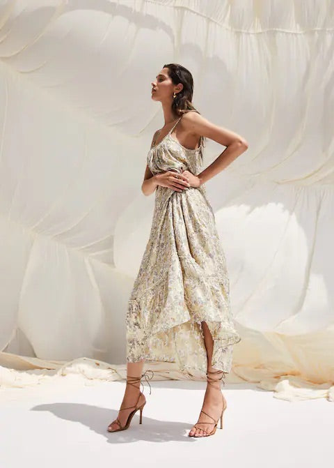 Lurex floral dress