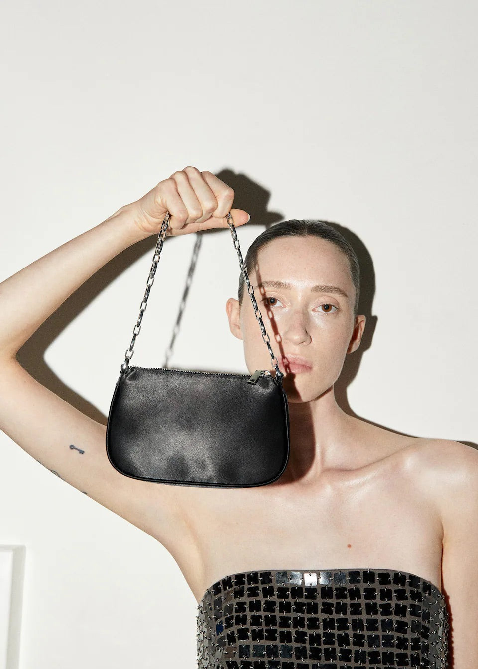 Satin chain bag
