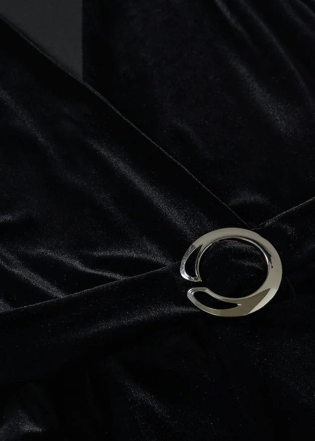 Velvet belt jumpsuit