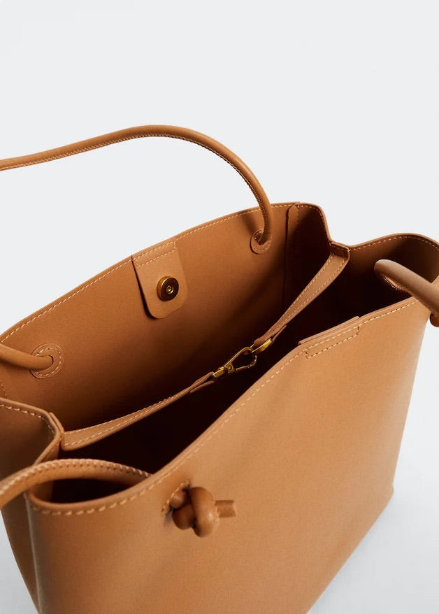 Knots pleated shopper bag