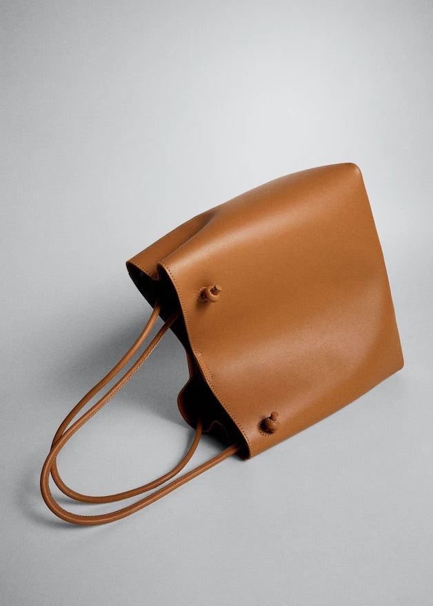 Knots pleated shopper bag