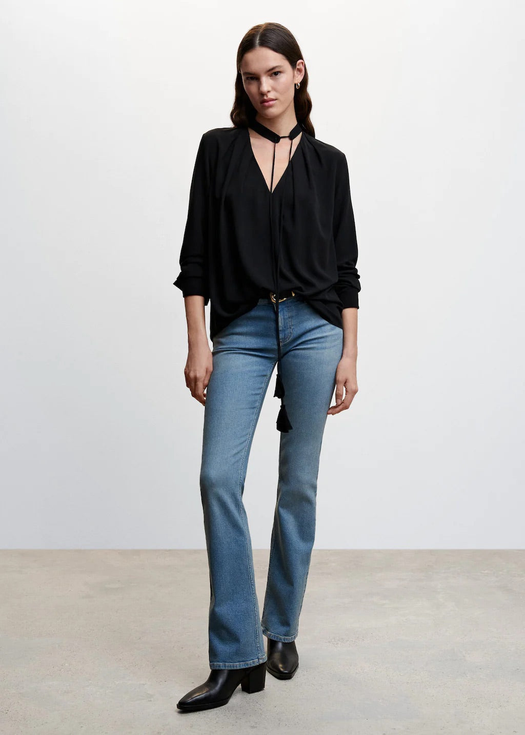 Tie-neck blouse