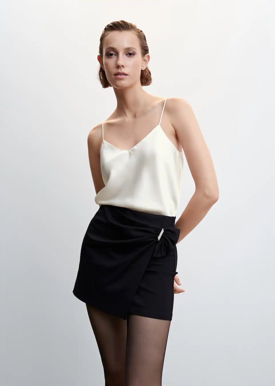 Satin top with straps