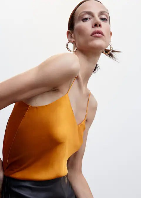 Satin top with straps