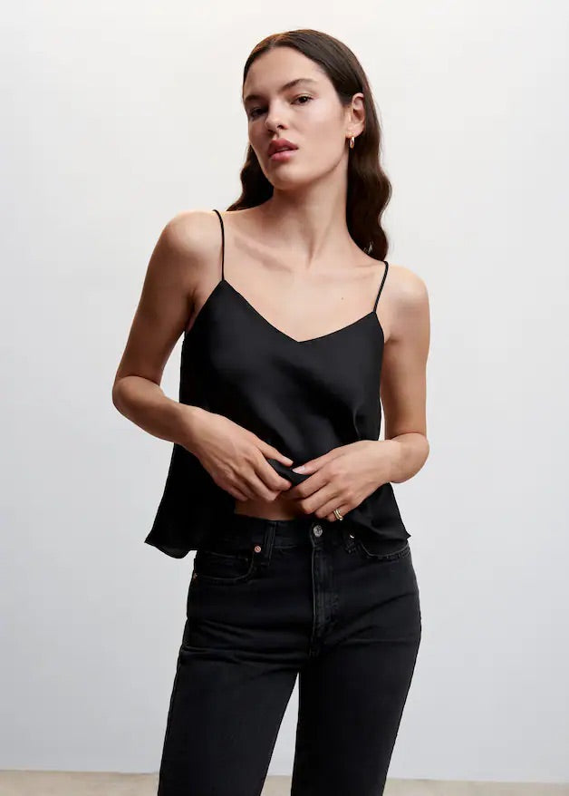 Satin top with straps