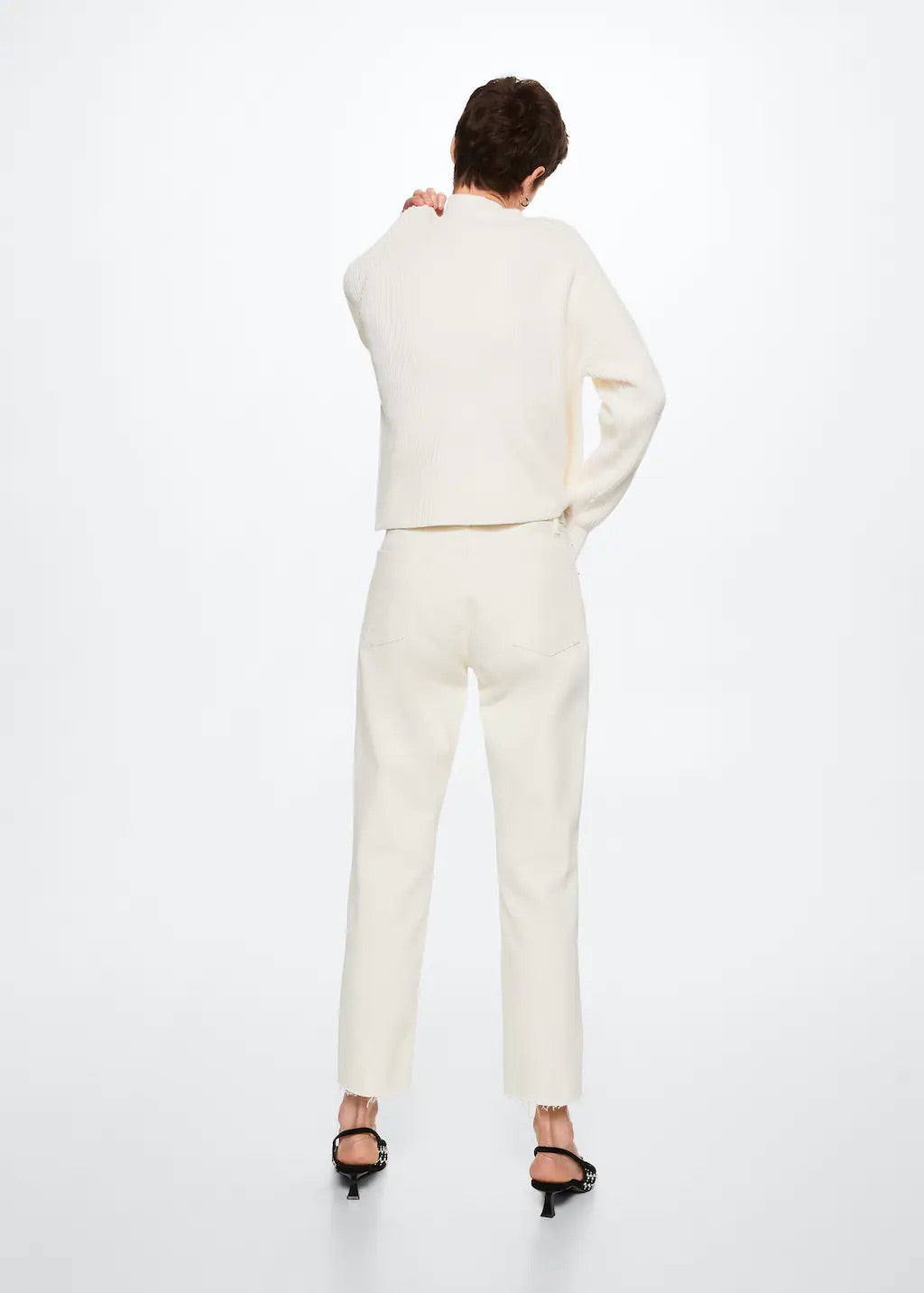 High-waist cropped straight jeans