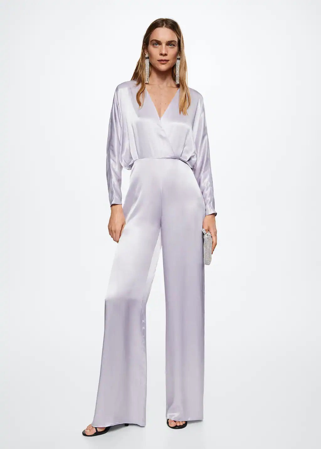 Long satin jumpsuit