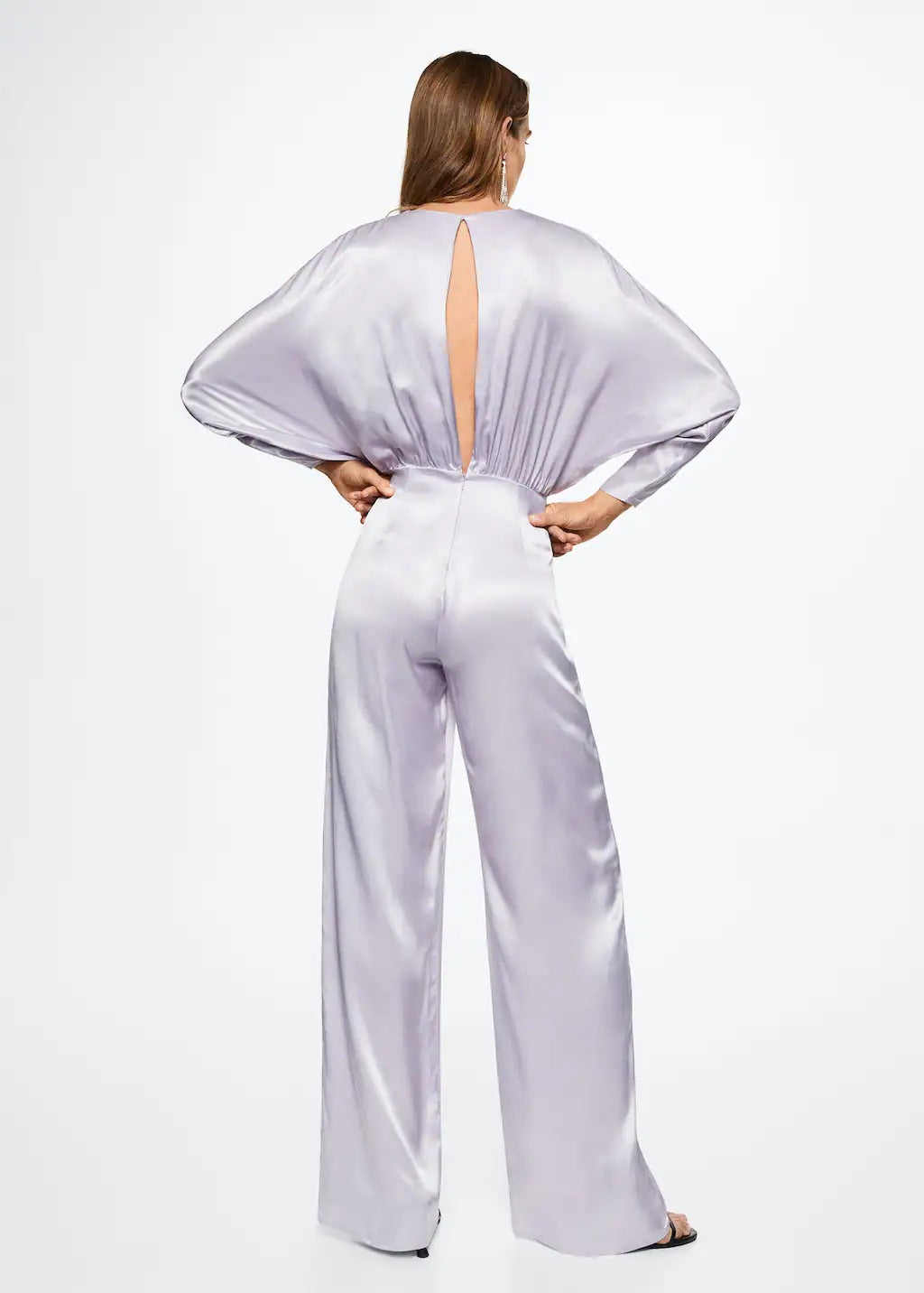 Long satin jumpsuit