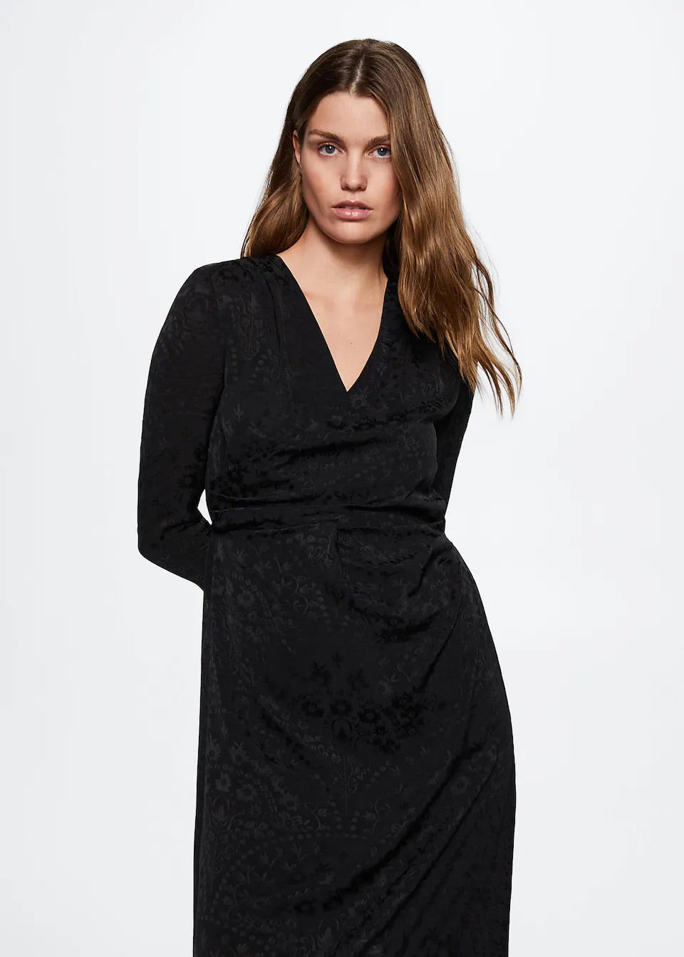 Black satin dress