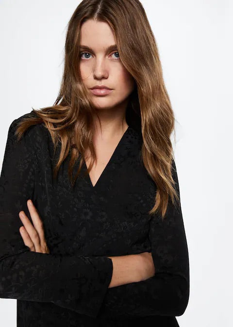 Black satin dress