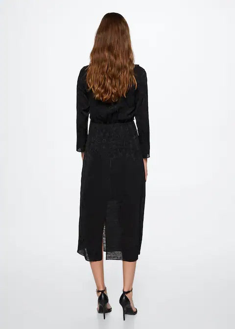 Black satin dress
