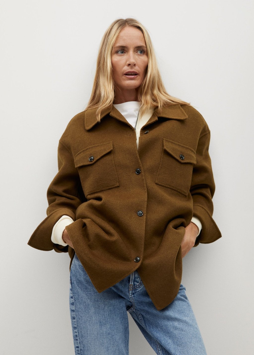 Oversize wool-blend overshirt