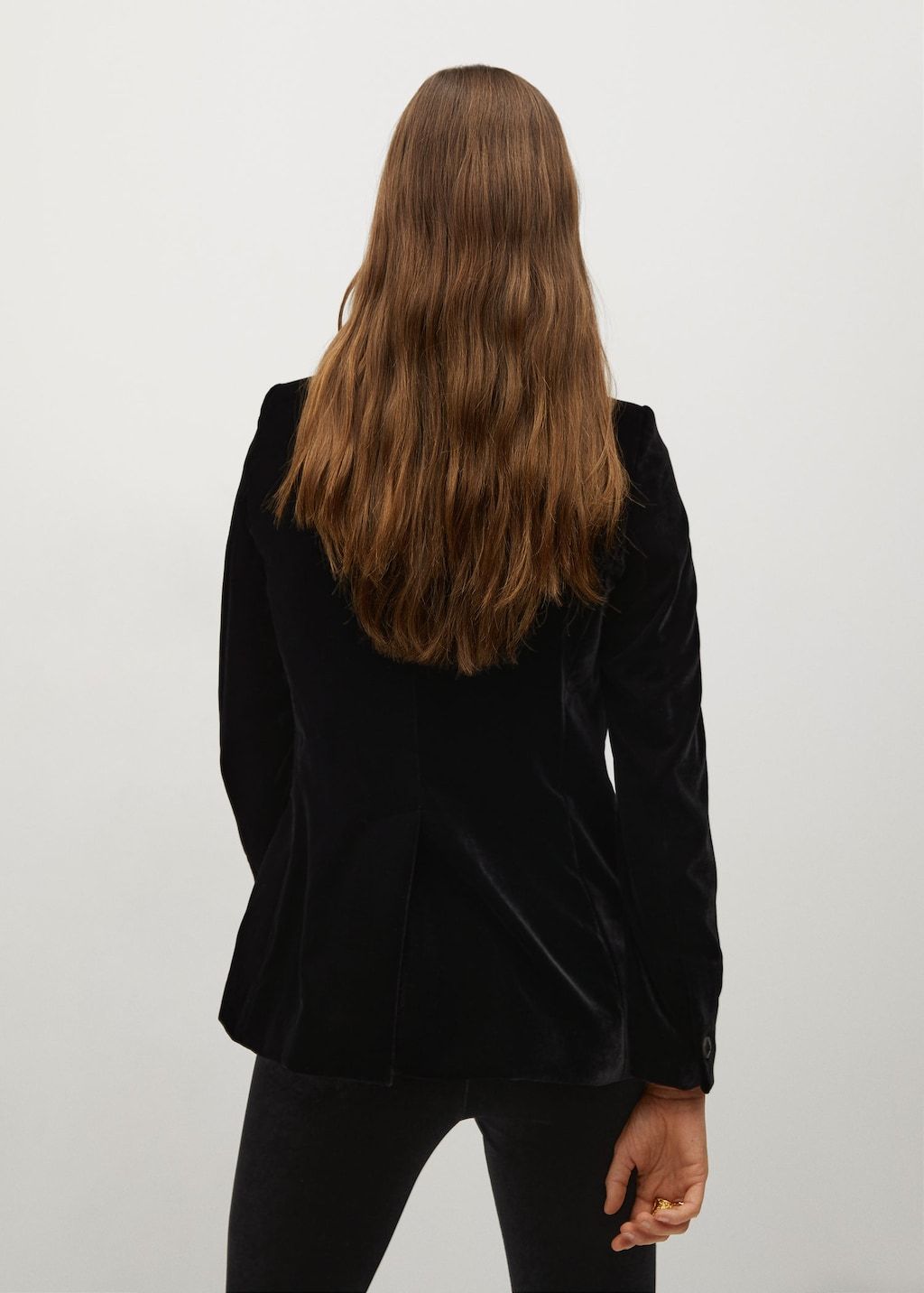 Contrast flap velvet blazer