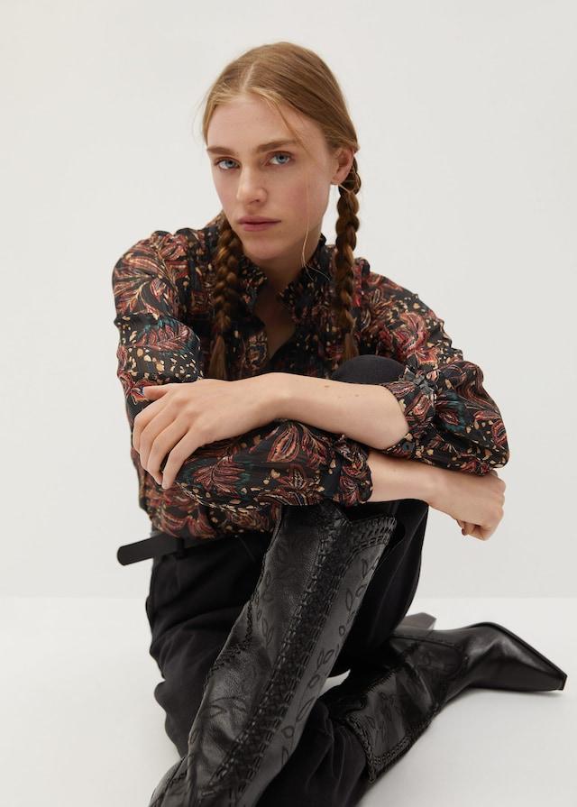 Ruched neck blouse