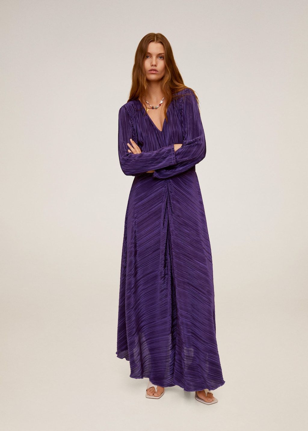 Pleated long dress