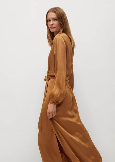 Wrapped satin dress