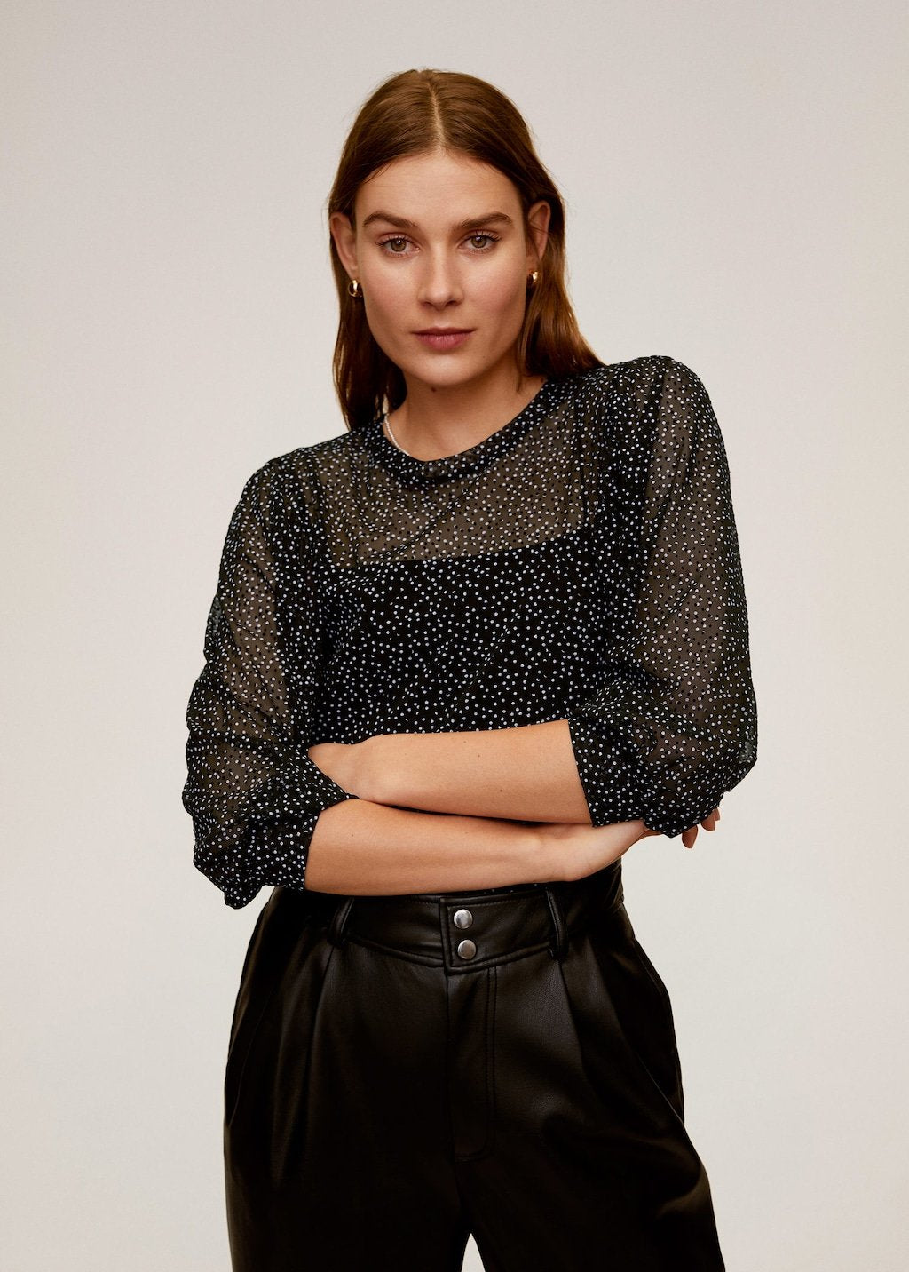 Polka-dot print blouse