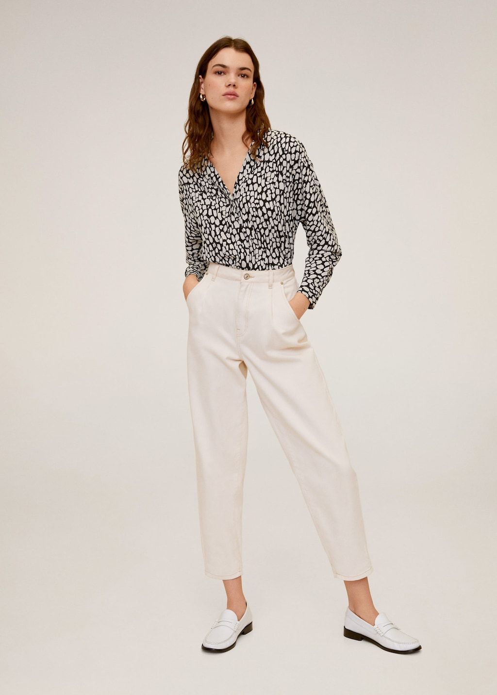 V-neckline blouse