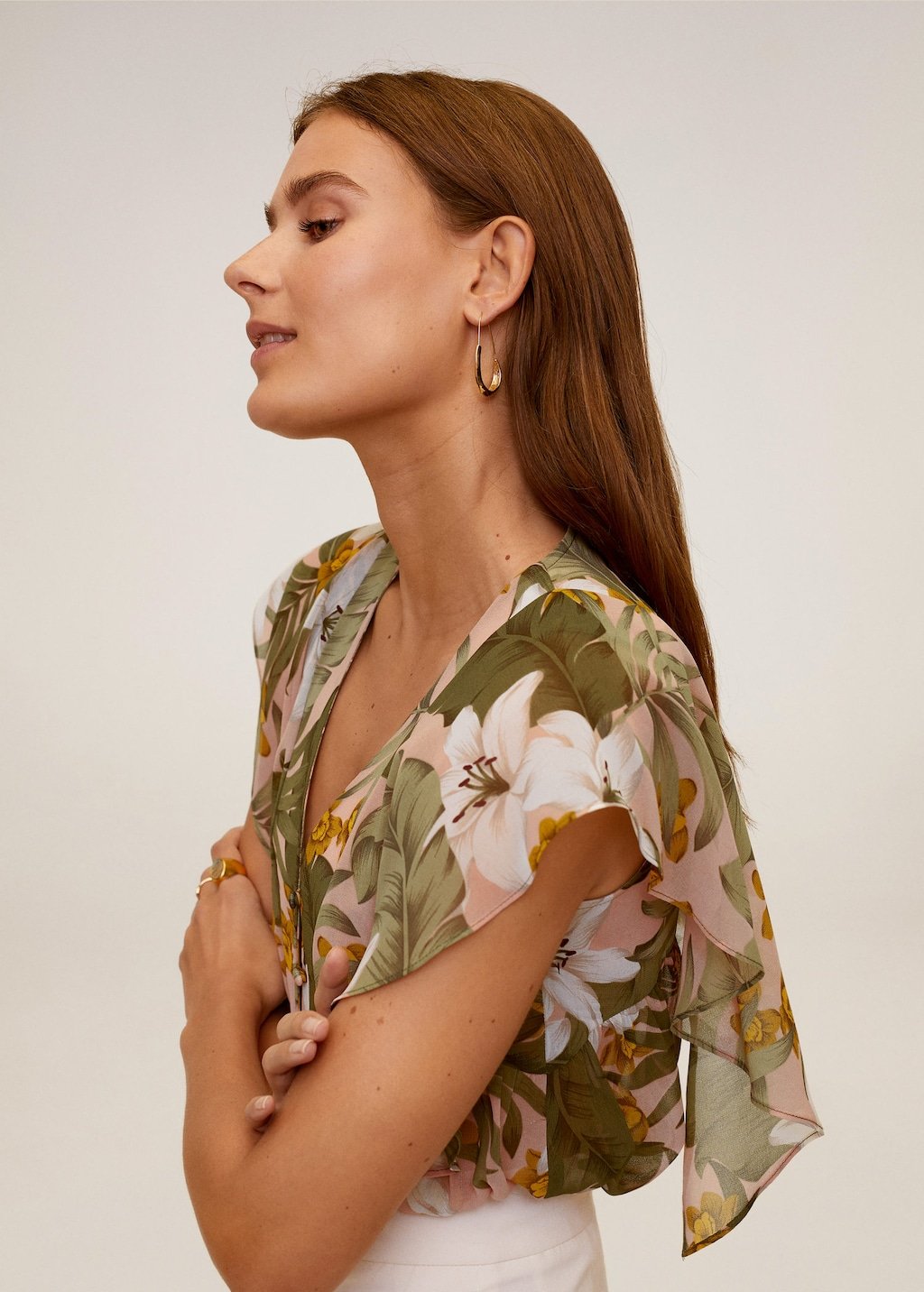 Ruffled floral blouse