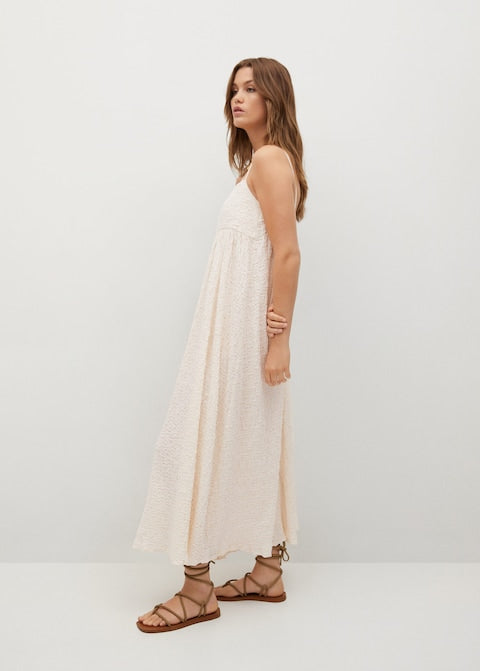 Textured cotton-blend dress