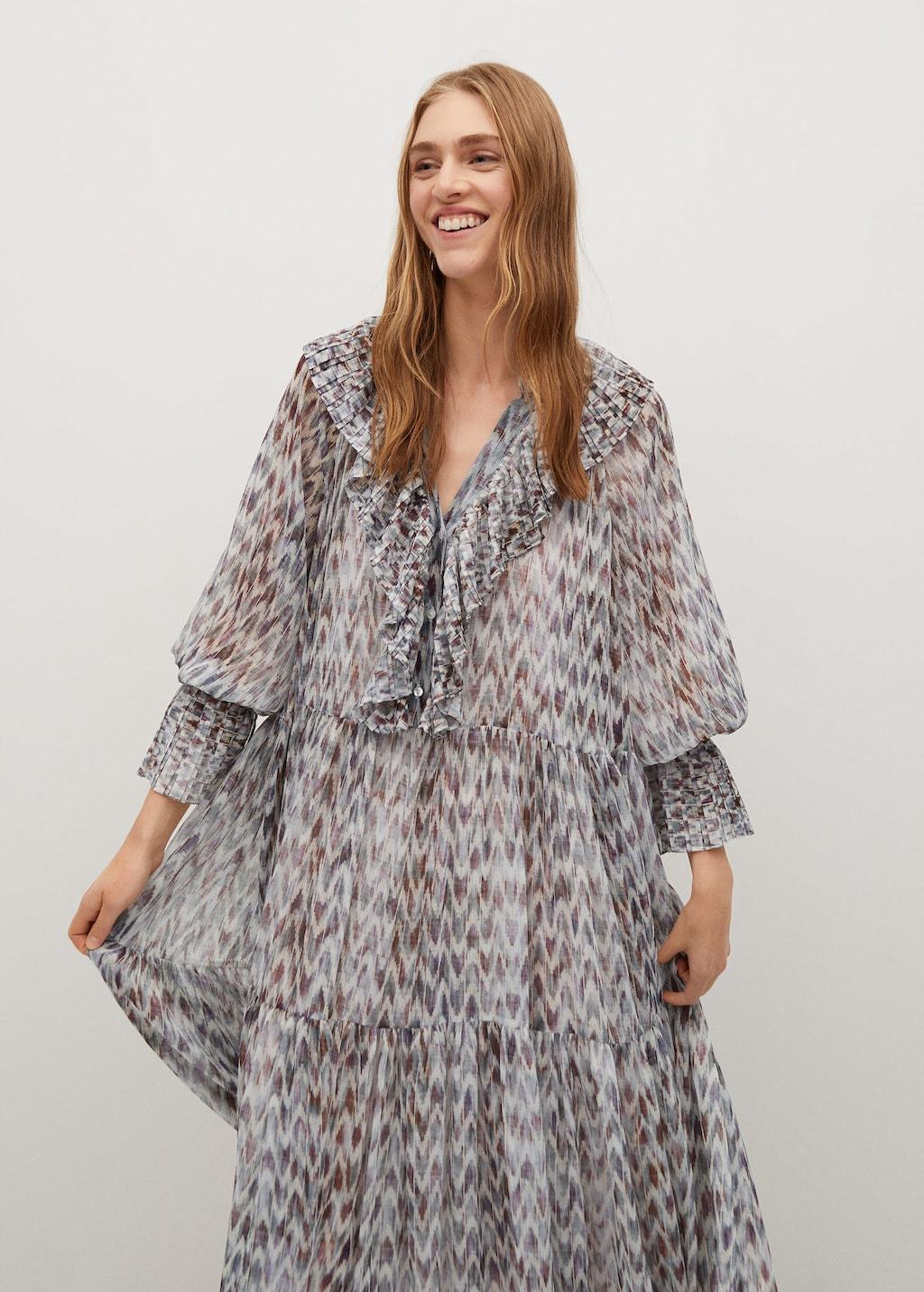 Ruffled printed dress