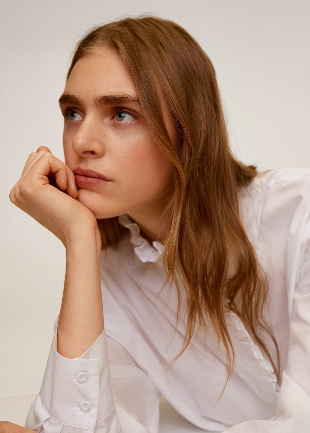 Ruffled cotton shirt