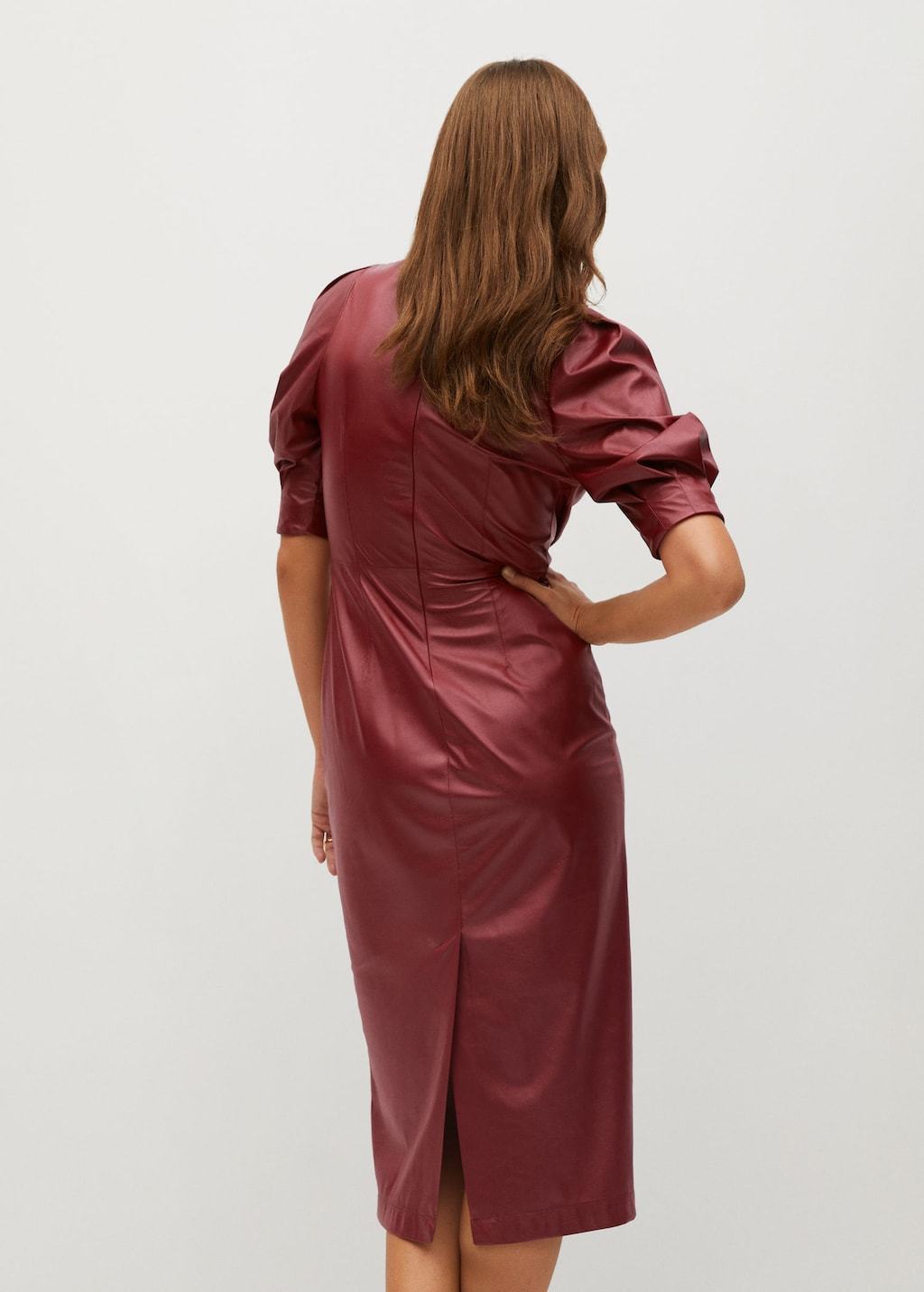 Faux-leather dress