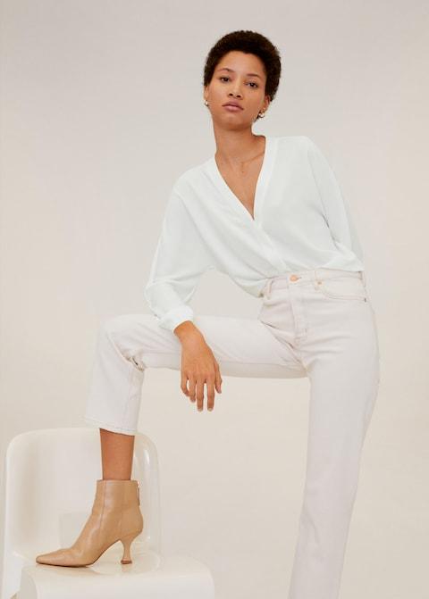 V-neckline blouse