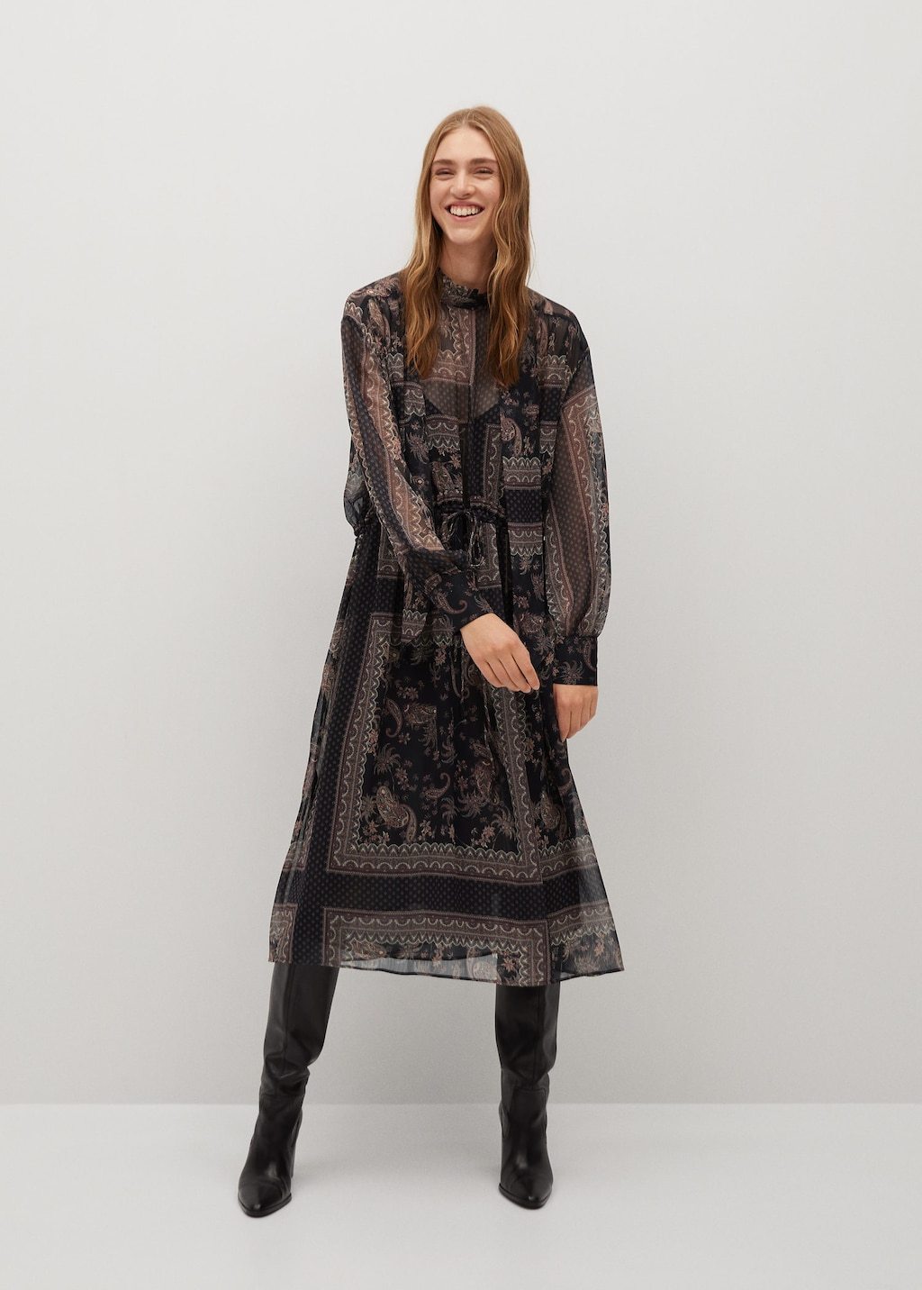 Flowy printed dress
