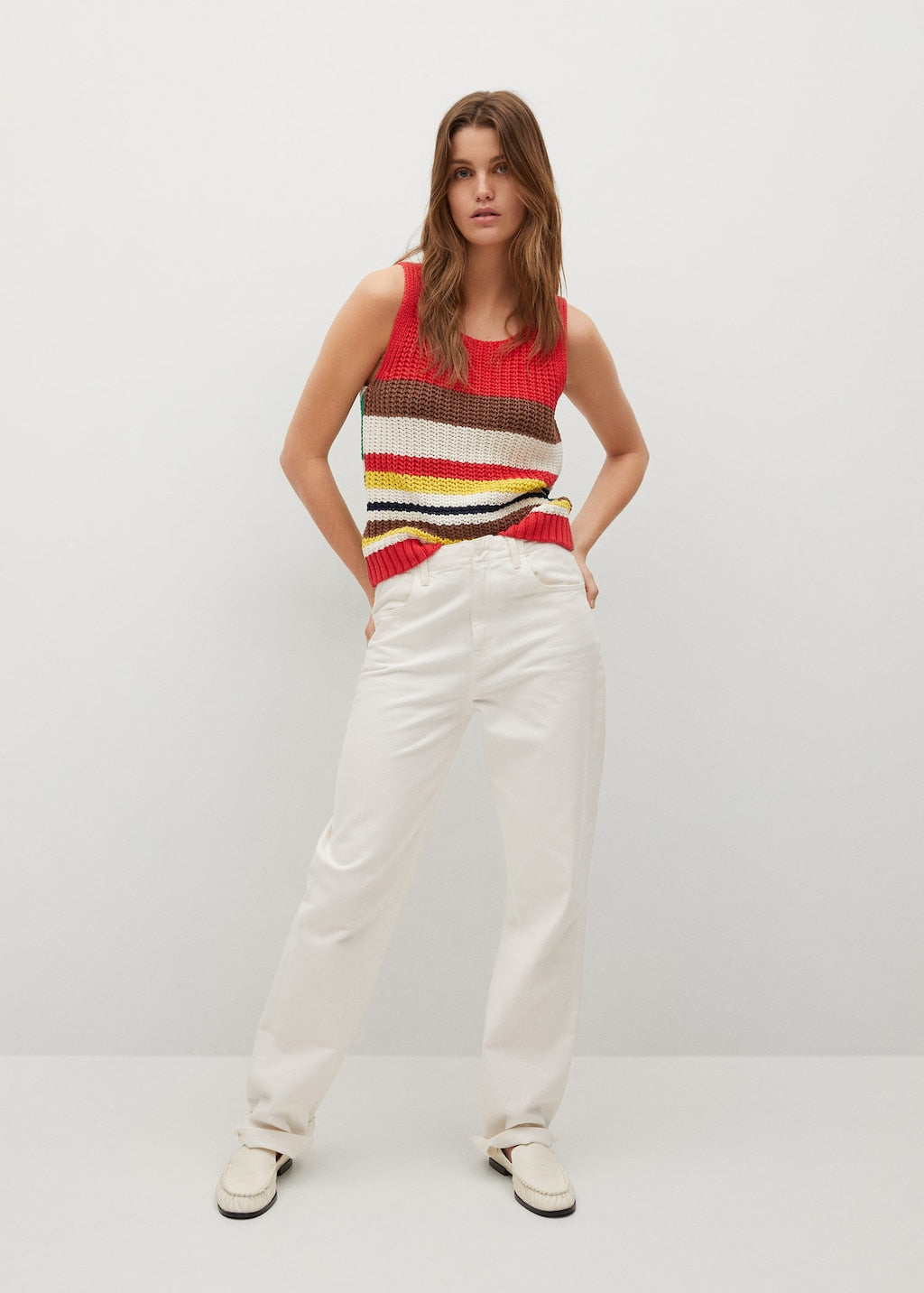Multicoloured knitted top