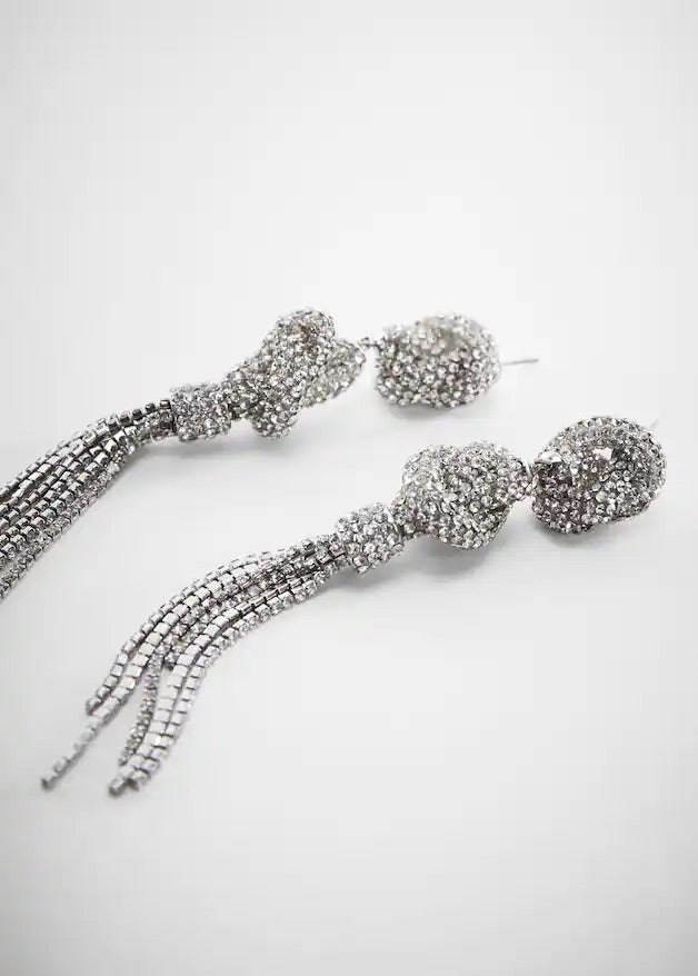 Earrings crystals knots