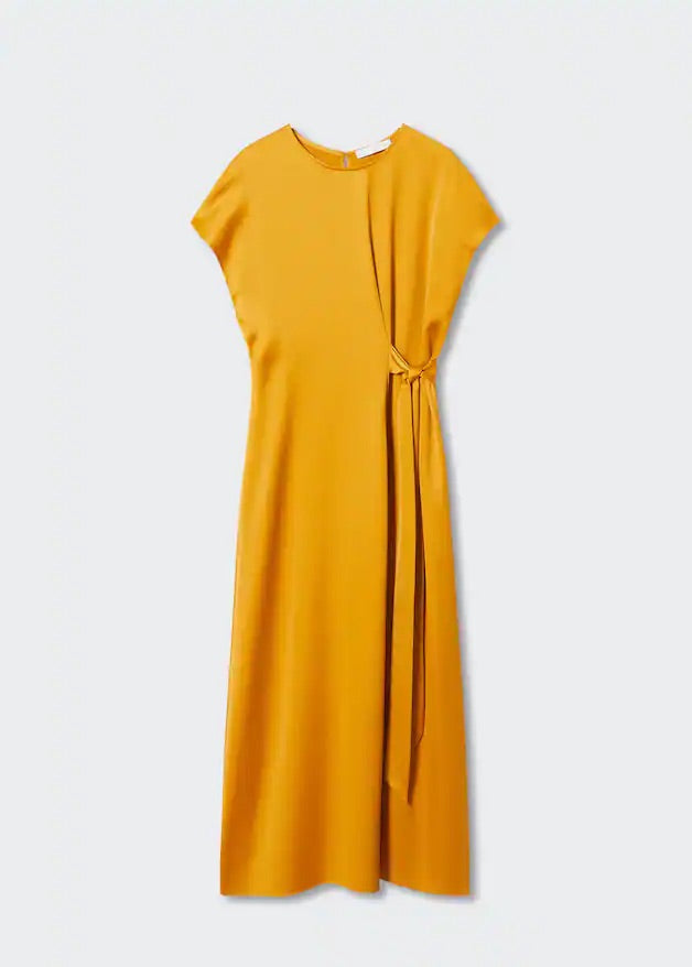 Satin dress with knot