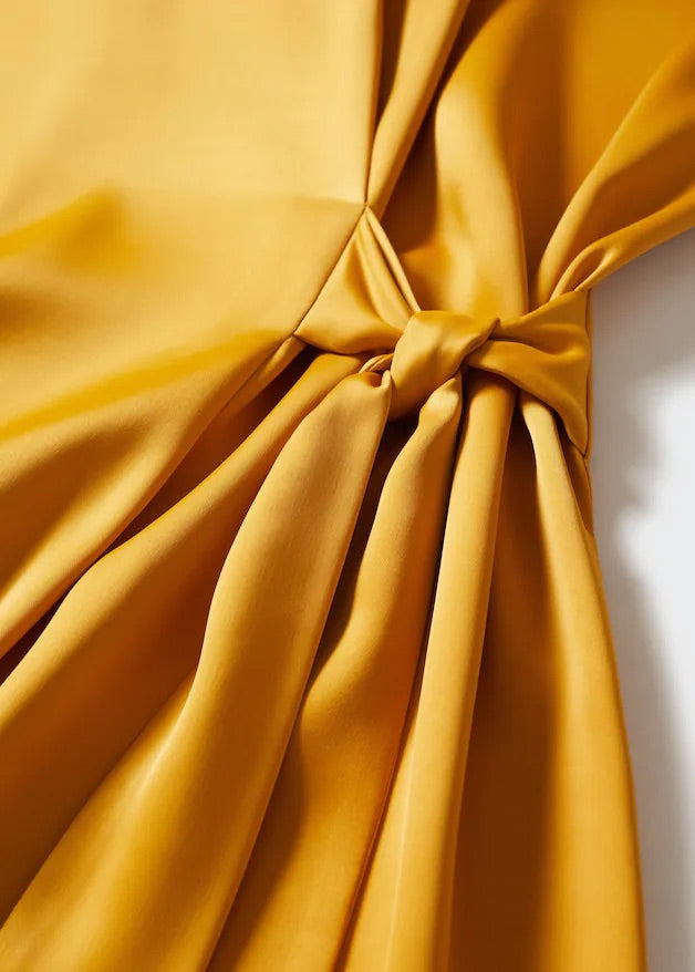 Satin dress with knot
