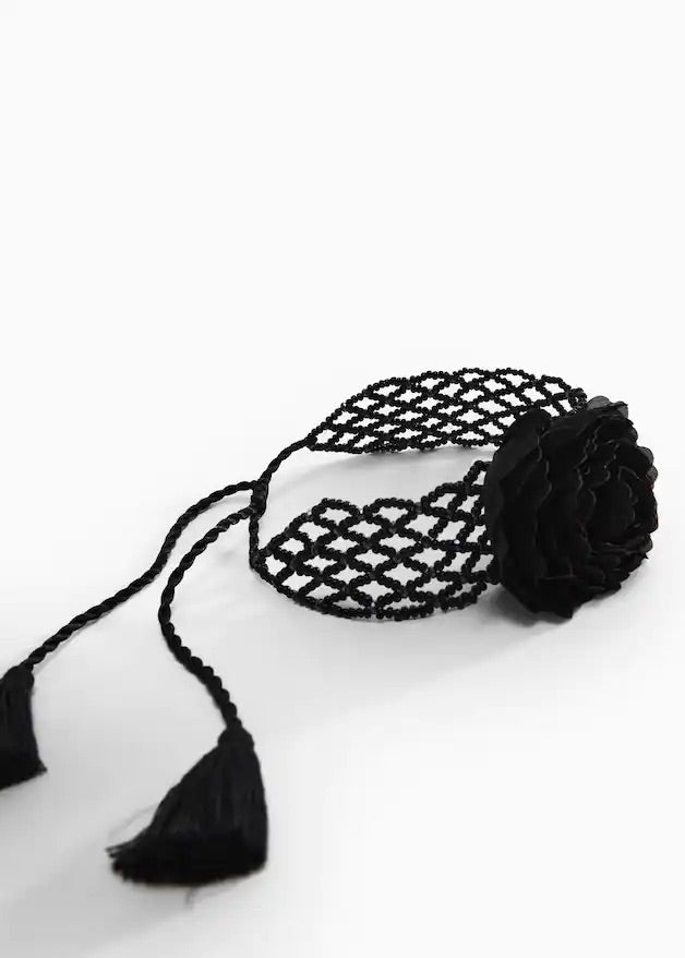 Fabric flower choker
