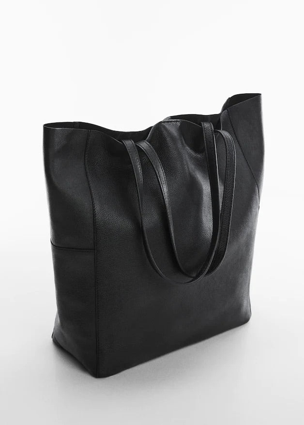 Leather shopper bag