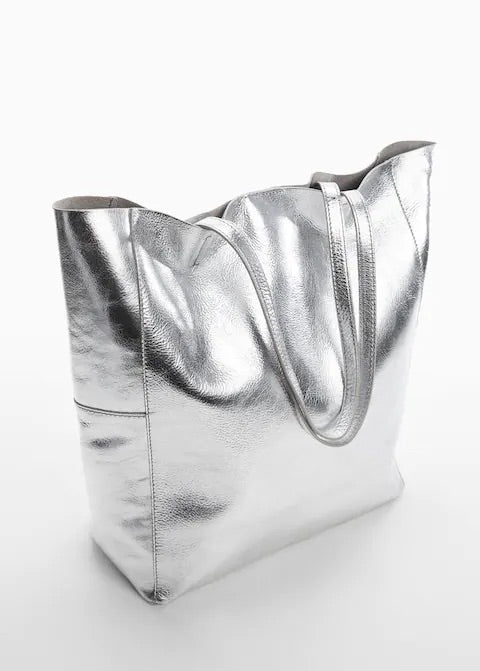 Leather shopper bag