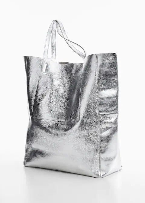 Leather shopper bag