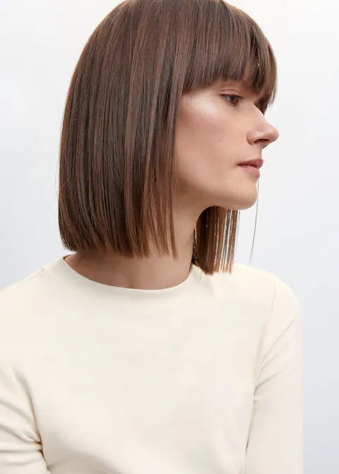 Rounded neck cotton t-shirt