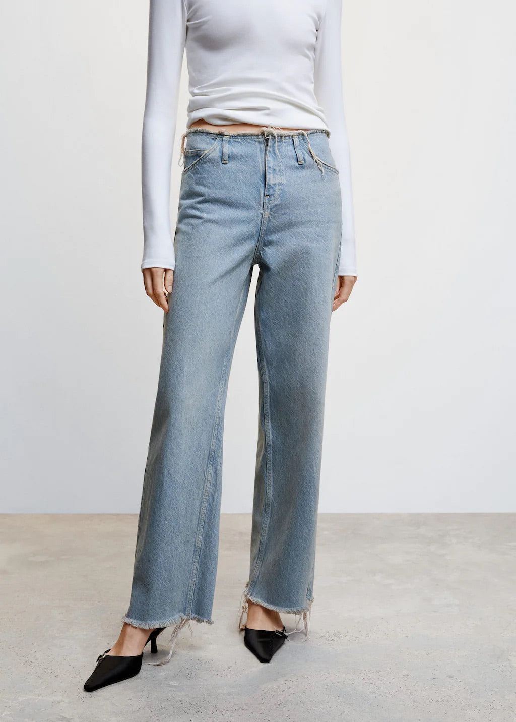 Wideleg mid-rise jeans