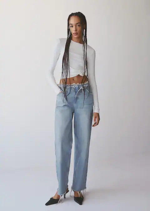 Wideleg mid-rise jeans