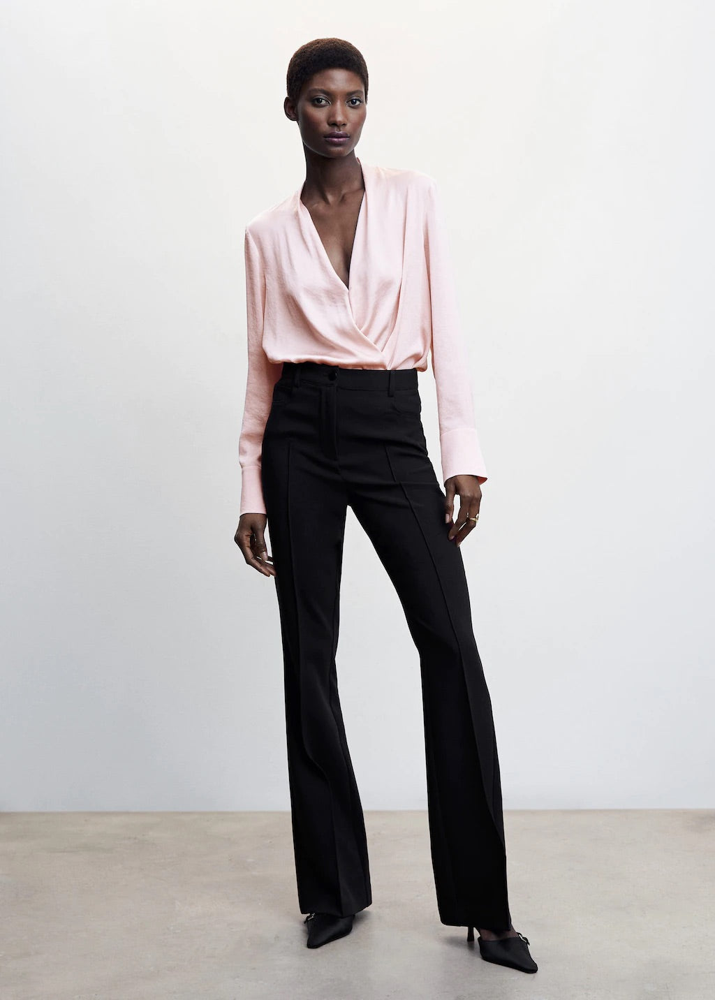 Satin wrap blouse