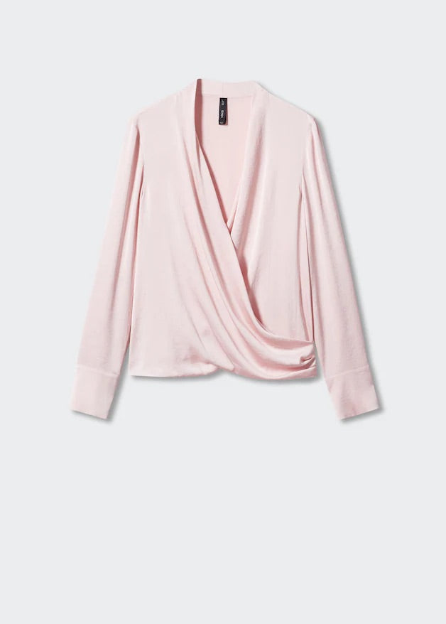 Satin wrap blouse