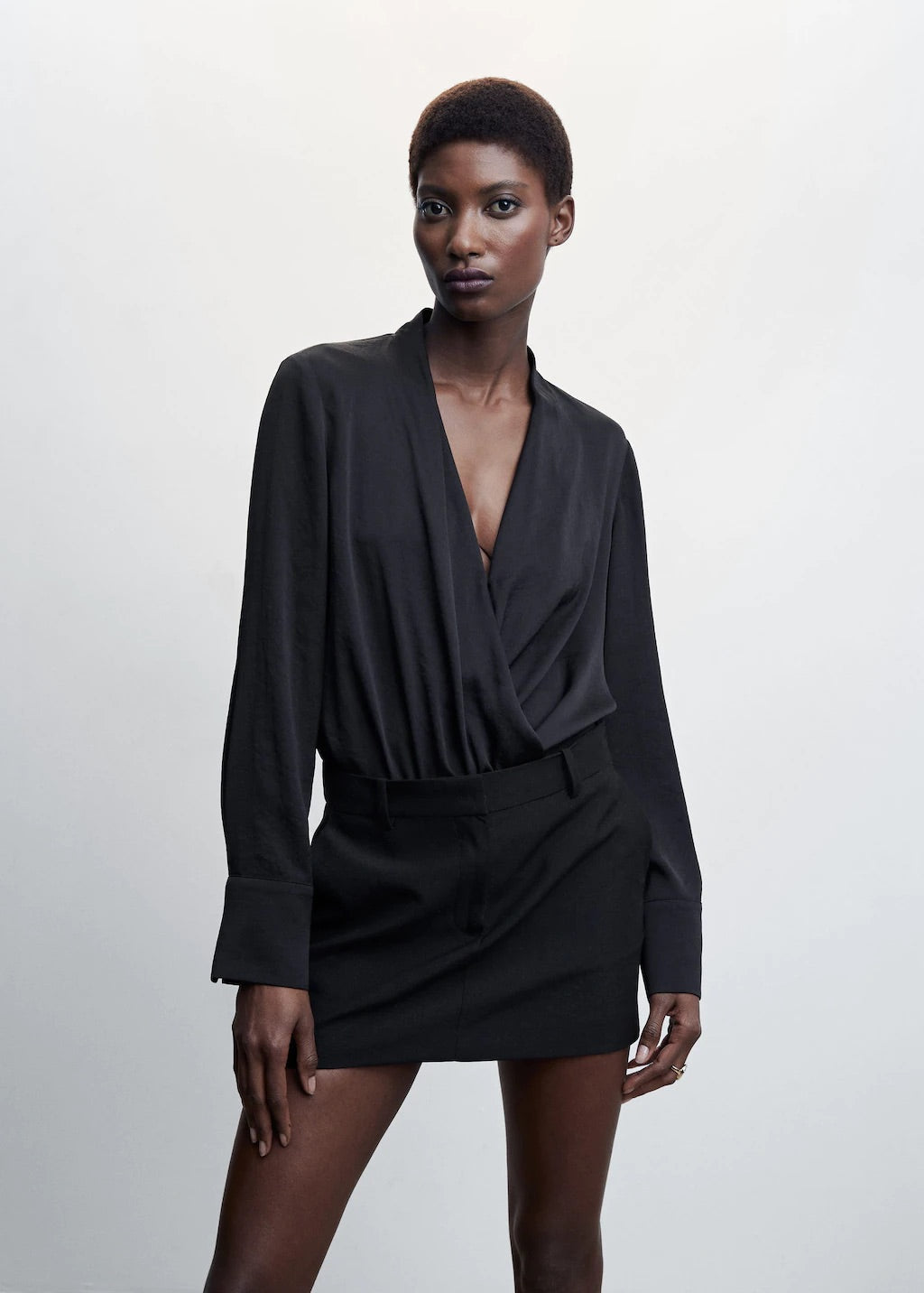 Satin wrap blouse