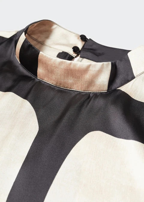 High neck printed blouse