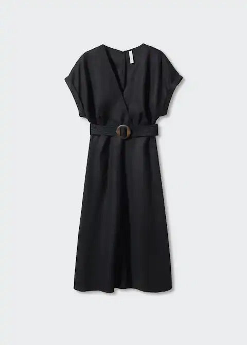 Belt linen dress