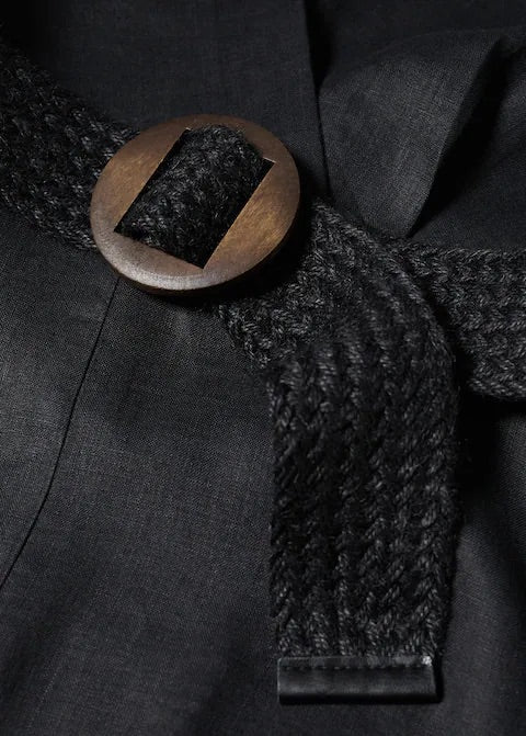 Belt linen dress