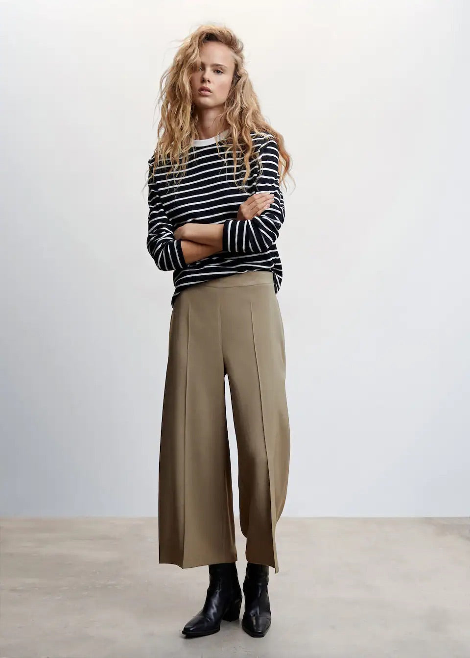 High-waist palazzo trousers