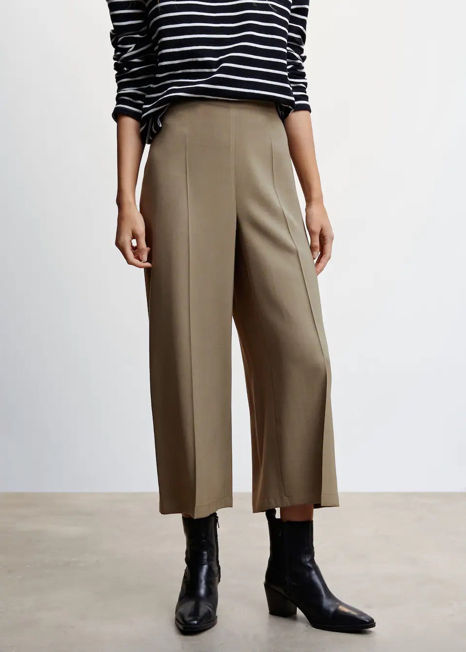 High-waist palazzo trousers